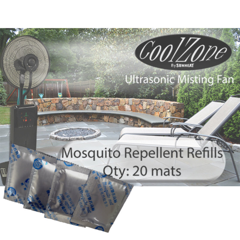 SUNHEAT Coolzone Dry Mist Fan Mosquito Mats 20 Pack Wayfair